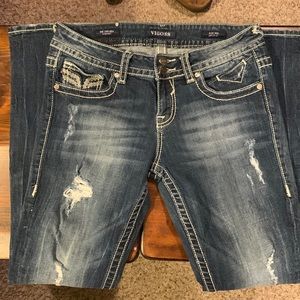 Vigoss jeans “the Chelsea” straight legged jeans. Dark wash denim.